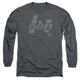 Jurassic Park Ingen Logo Adult Long Sleeve T-Shirt Charcoal