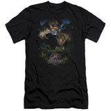 Jurassic Park Happy Family Premuim Canvas Adult Slim Fit T-Shirt Black