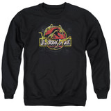 Jurassic Park Something Has Survived Adult Crewneck Sweatshirt Black