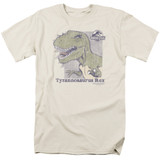 Jurassic Park Retro Rex Adult 18/1 T-Shirt Cream