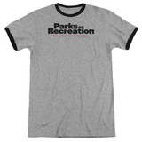 Parks and Recreation Logo Adult Ringer T-Shirt Heather/Black