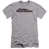 Parks and Recreation Logo Premium Canvas Adult Slim Fit T-Shirt Athletic Heather