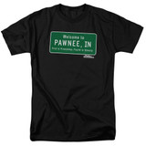 Parks and Recreation Pawnee Sign Adult 18/1 T-Shirt Black