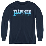 Parks and Recreation Pawnee Youth Long Sleeve T-Shirt Navy