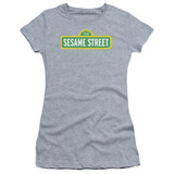 Sesame Street Logo Junior Women's Sheer T-Shirt Athletic Heather