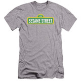 Sesame Street Logo Premuim Canvas Adult Slim Fit T-Shirt Athletic Heather