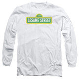 Sesame Street Logo Adult Long Sleeve T-Shirt White