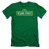 Sesame Street Rough Logo Adult 30/1 T-Shirt Kelly Green