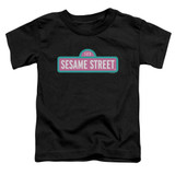Sesame Street Alt Logo Toddler T-Shirt Black