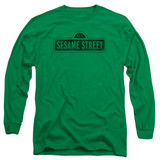 Sesame Street One Color Dark Adult Long Sleeve T-Shirt Kelly Green