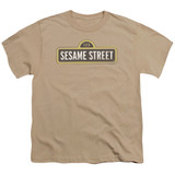 Sesame Street Tilted Logo Youth T-Shirt Sand