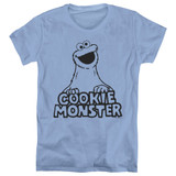 Sesame Street Vintage Cookie Monster Women's T-Shirt Carolina Blue