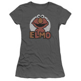 Sesame Street Elmo Name Junior Women's Sheer T-Shirt Charcoal