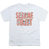 Sesame Street In Letters Youth T-Shirt White