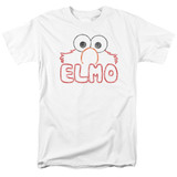 Sesame Street Elmo Letters Adult 18/1 T-Shirt White
