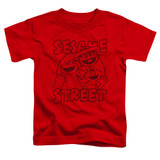 Sesame Street Group Crunch Toddler T-Shirt Red