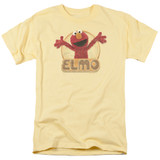 Sesame Street Elmo Iron On Adult 18/1 T-Shirt Banana