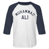 Muhammad Ali Muhammad Ali White Heather/Vintage Navy Raglan Baseball T-Shirt