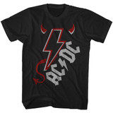 AC/DC Horns And Tall Black Adult T-Shirt
