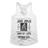 Janis Joplin Louisville White Junior Women's Racerback Tank Top T-Shirt