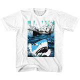 Jaws Cartoon Sharko White Youth T-Shirt