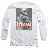 Sesame Street Sesame Adult Long Sleeve T-Shirt White