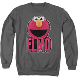 Sesame Street Elmo Smile Adult Crewneck Sweatshirt Charcoal