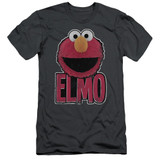 Sesame Street Elmo Smile Adult 30/1 T-Shirt Charcoal