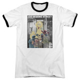 Sesame Street Best Address Adult Ringer T-Shirt White/Black