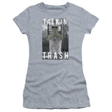Sesame Street Talkin Trash Junior Women's Sheer T-Shirt Athletic Heather