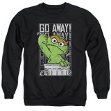 Sesame Street Go Away Adult Crewneck Sweatshirt Black