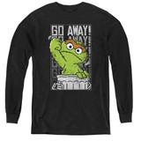 Sesame Street Go Away Youth Long Sleeve T-Shirt Black