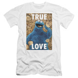 Sesame Street Beautiful Cookies Premuim Canvas Adult Slim Fit T-Shirt White