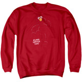 Sesame Street Elmo Loves You Adult Crewneck Sweatshirt Red