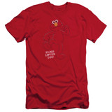 Sesame Street Elmo Loves You Adult 30/1 T-Shirt Red