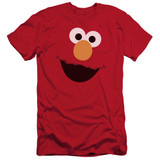 Sesame Street Elmo Face Adult 30/1 T-Shirt Red