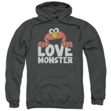 Sesame Street Love Monster Adult Pullover Hoodie Sweatshirt Charcoal