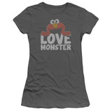 Sesame Street Love Monster Junior Women's Sheer T-Shirt Charcoal