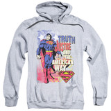 Superman Truth Justice Adult Pullover Hoodie Sweatshirt Athletic Heather