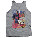 Superman Truth Justice Adult Tank Top T-Shirt Athletic Heather