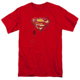 Superman Super Mech Shield Adult 18/1 T-Shirt Red