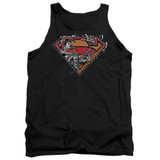 Superman Breaking Chain Logo Adult Tank Top T-Shirt Black