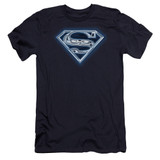 Superman Cyber Shield Premium Canvas Adult Slim Fit 30/1 T-Shirt Navy