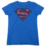 Superman Paisley Shield Women's T-Shirt Royal Blue