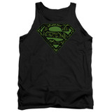 Superman Circuits Shield Adult Tank Top T-Shirt Black