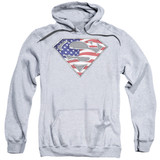 Superman All Adult Pullover Hoodie Sweatshirt Athletic Heather