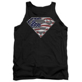Superman All American Shield Adult Tank Top T-Shirt Black