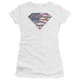 Superman All American Shield Junior Women's Sheer T-Shirt White