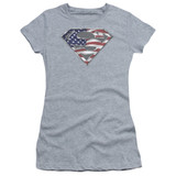Superman All Junior Women's Sheer T-Shirt Athletic Heather