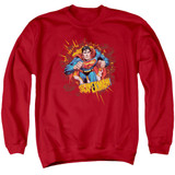 Superman Sorry About The Wall Adult Crewneck Sweatshirt Red